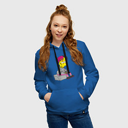 Толстовка-худи хлопковая женская Bart: Lil Peep, цвет: синий — фото 2