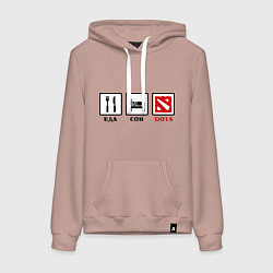 Женская толстовка-худи Еда, сон и Dota