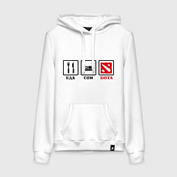 Женская толстовка-худи Еда, сон и Dota
