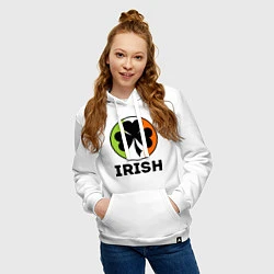 Толстовка-худи хлопковая женская Irish - цвет флага, цвет: белый — фото 2
