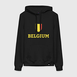 Толстовка-худи хлопковая женская Belgium, цвет: черный