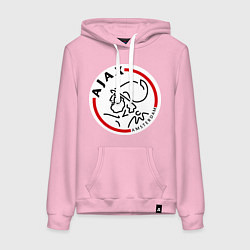 Толстовка-худи хлопковая женская Ajax FC, цвет: светло-розовый
