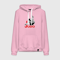 Толстовка-худи хлопковая женская Judo Master, цвет: светло-розовый