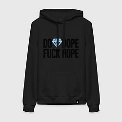 Толстовка-худи хлопковая женская Do Dope Fuck Hope, цвет: черный