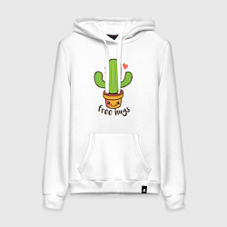 Женская толстовка-худи Cactus: free hugs