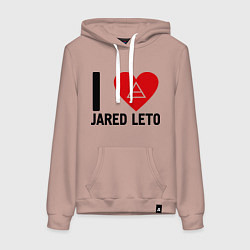 Толстовка-худи хлопковая женская I love Jared Leto, цвет: пыльно-розовый
