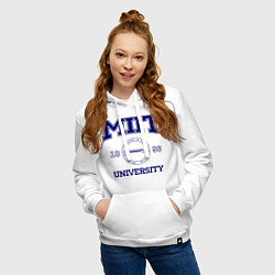 Толстовка-худи хлопковая женская MIIT University, цвет: белый — фото 2