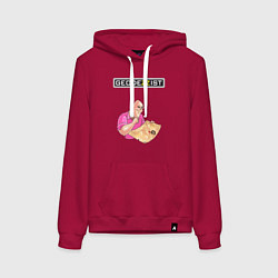 Толстовка-худи хлопковая женская GEODEZZIST, цвет: маджента