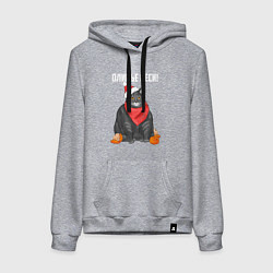 Толстовка-худи хлопковая женская Оливье неси!, цвет: меланж