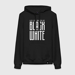 Толстовка-худи хлопковая женская Juventus: Black & White, цвет: черный
