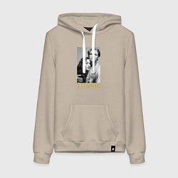 Толстовка-худи хлопковая женская Titanic: Jack & Rose, цвет: миндальный
