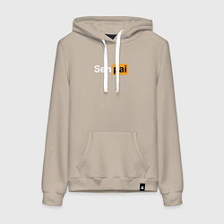 Толстовка-худи хлопковая женская Senpai: Pornhub Style, цвет: миндальный