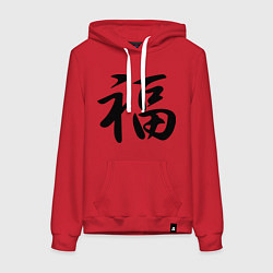 Женская толстовка-худи Иероглиф удача
