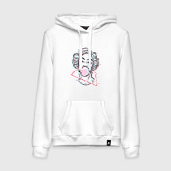 Женская толстовка-худи Blowing bubble gum glitch