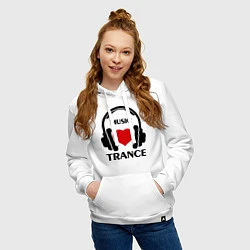 Толстовка-худи хлопковая женская Trance Music is Love, цвет: белый — фото 2