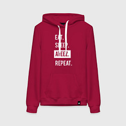 Женская толстовка-худи ЕСТЬ СПАТЬ ATEEZ ПОВТОРИТЬ