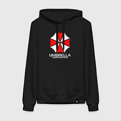 Толстовка-худи хлопковая женская UMBRELLA CORP, цвет: черный