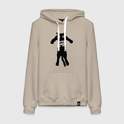 Женская толстовка-худи Черный кот в руках