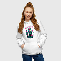 Толстовка-худи хлопковая женская BFMV, цвет: белый — фото 2