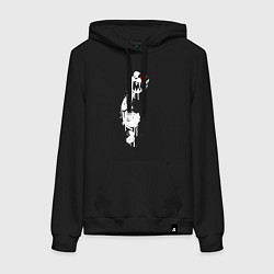 Толстовка-худи хлопковая женская Monokuma paint, цвет: черный