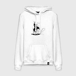 Толстовка-худи хлопковая женская Hollow Knight, цвет: белый