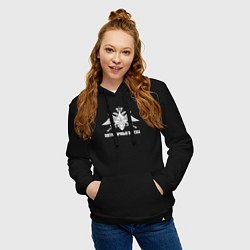 Толстовка-худи хлопковая женская Пограничные Войска, цвет: черный — фото 2