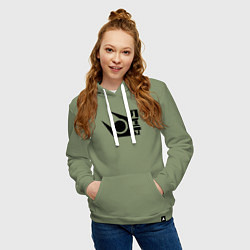 Толстовка-худи хлопковая женская Half life combine logo, цвет: авокадо — фото 2