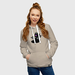 Толстовка-худи хлопковая женская Эндар дракон, цвет: миндальный — фото 2