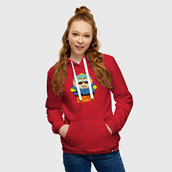 Толстовка-худи хлопковая женская South Park, Эрик Картман, цвет: красный — фото 2