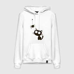 Женская толстовка-худи Котик и паучек