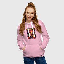 Толстовка-худи хлопковая женская Minecraft Dungeons, цвет: светло-розовый — фото 2
