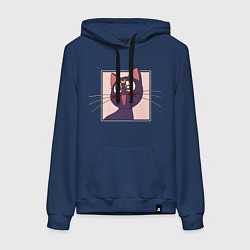 Толстовка-худи хлопковая женская Luna, Sailor Moon, цвет: тёмно-синий