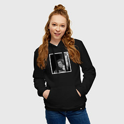 Толстовка-худи хлопковая женская MASK, цвет: черный — фото 2