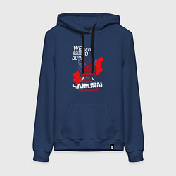 Толстовка-худи хлопковая женская WELCOME TO NIGHT CITY, цвет: тёмно-синий