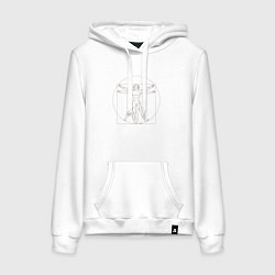 Женская толстовка-худи Витрувианский человек