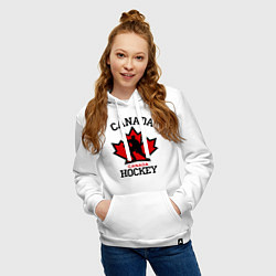 Толстовка-худи хлопковая женская Canada Hockey, цвет: белый — фото 2