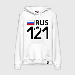 Толстовка-худи хлопковая женская RUS 121, цвет: белый