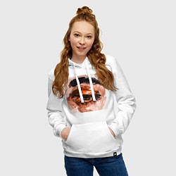 Толстовка-худи хлопковая женская Глазное неведение, цвет: белый — фото 2