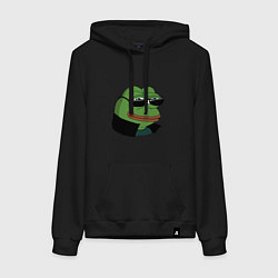 Толстовка-худи хлопковая женская Pepe в очках EZ, цвет: черный