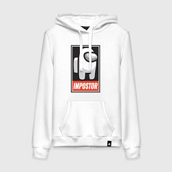Толстовка-худи хлопковая женская Among Us, цвет: белый