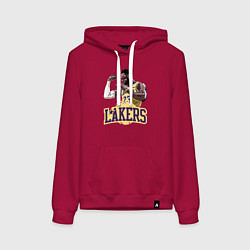 Толстовка-худи хлопковая женская LeBron - Lakers, цвет: маджента