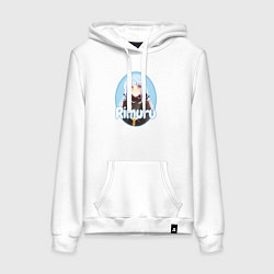 Толстовка-худи хлопковая женская Rimuru, цвет: белый