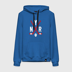 Толстовка-худи хлопковая женская New York Rangers, цвет: синий
