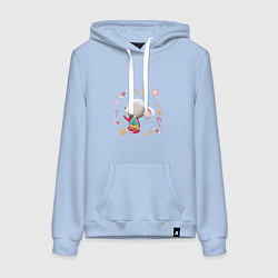 Женская толстовка-худи Мышонок сластёна пирожным