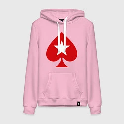 Толстовка-худи хлопковая женская Покер Пики Poker Stars, цвет: светло-розовый