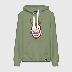 Женская толстовка-худи Пингвин в шарфике