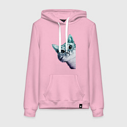 Женская толстовка-худи Любопытный кот