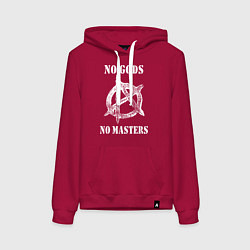 Женская толстовка-худи NO GODS NO MASTERS