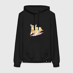 Женская толстовка-худи Бегущий хомячек рисунок