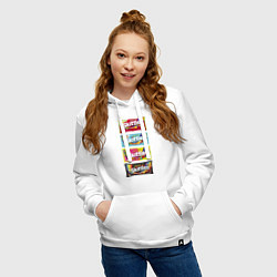 Толстовка-худи хлопковая женская Skittles Разнообразие, цвет: белый — фото 2